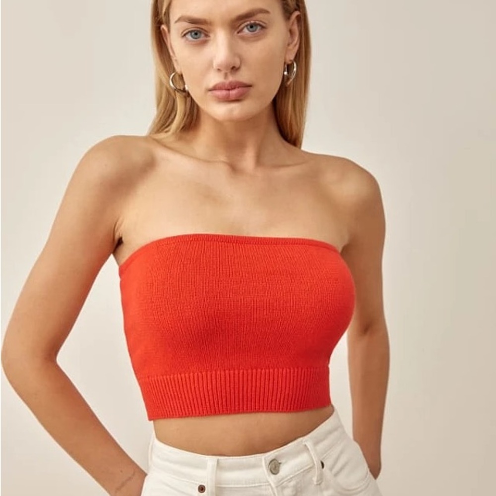Reformation ELISA COTTON KNIT TUBE TOP